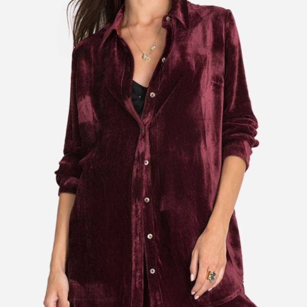 NWT Johnny Was Corduroy Velvet Oversized Shirt Tunic